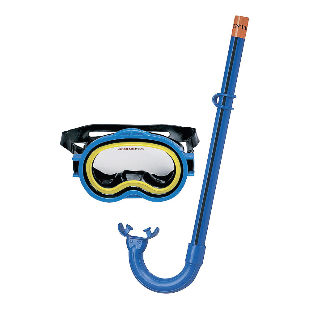 INTEX 55942 Swim Mask/Snorkel, Polycarbonate Lens, PVC Frame, Blue