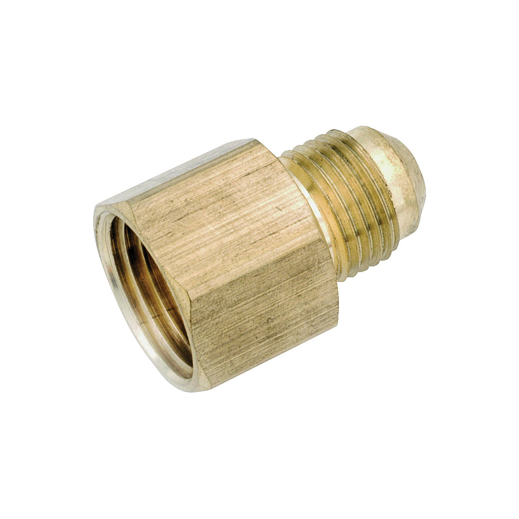 Anderson Metals 754046-0604 Tube Coupling, 3/8 x 1/4 in, Flare x FNPT, Brass