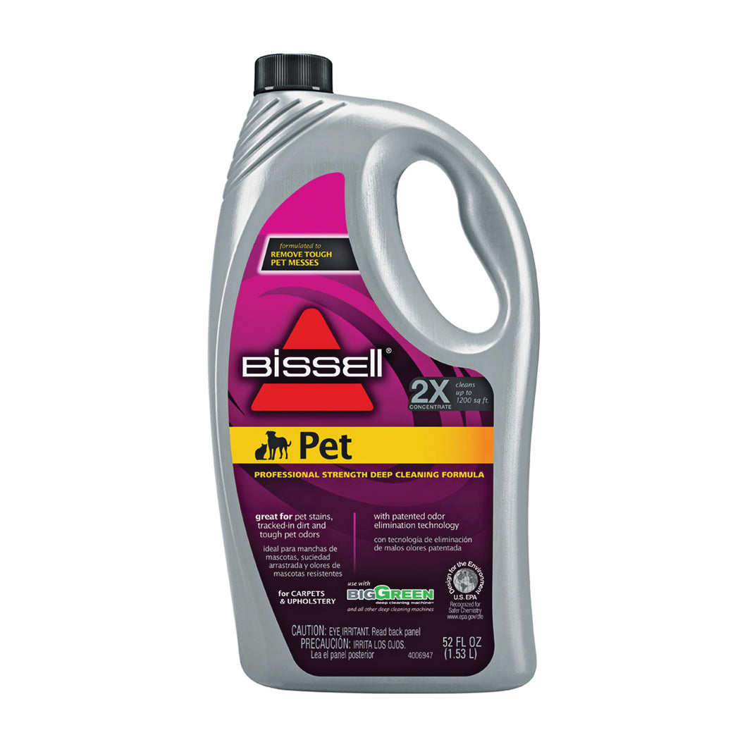 BISSELL 72U81 Carpet Cleaner, 52 oz Bottle, Liquid, Characteristic, Pale Yellow