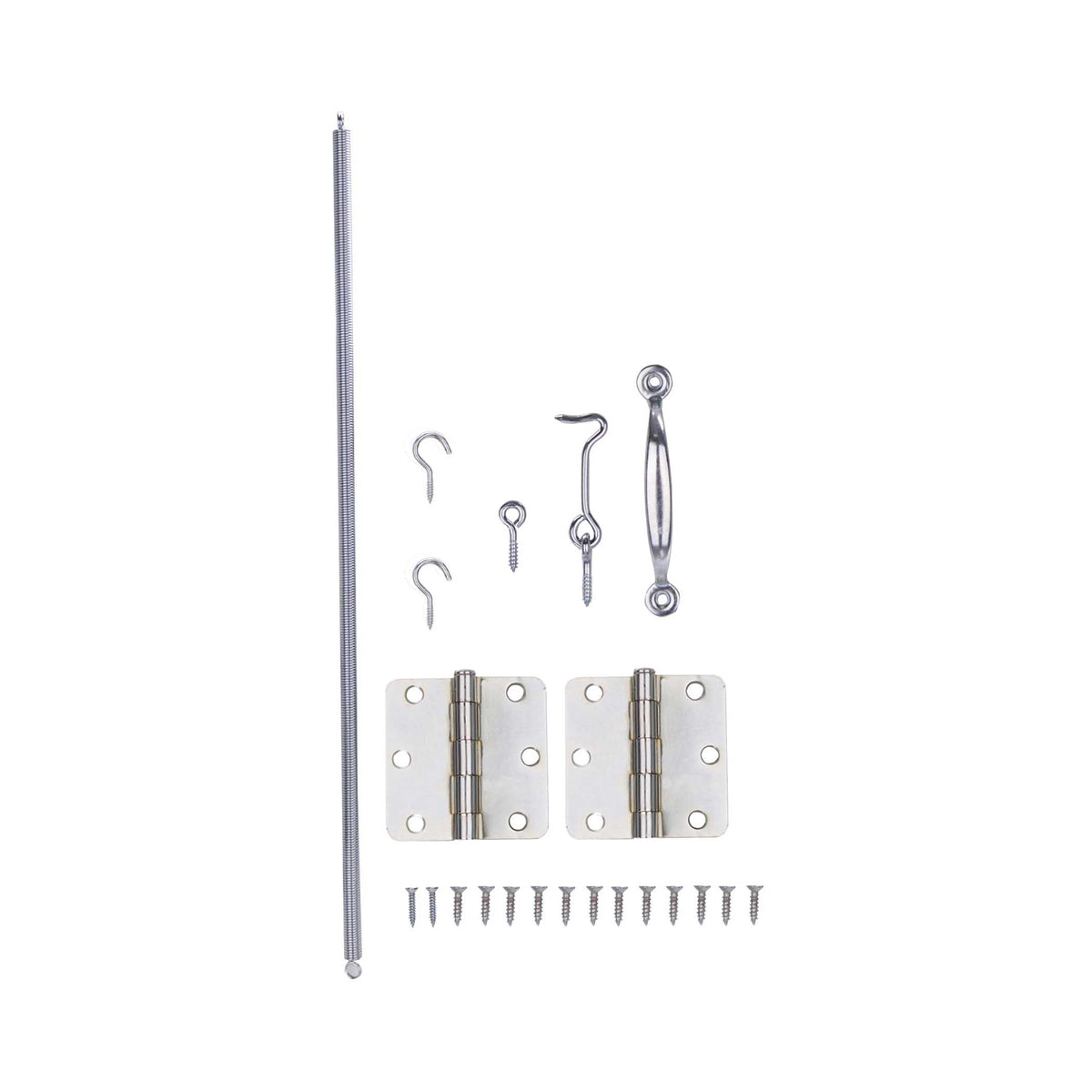 ProSource 41099-U-PS Hinge Set, Steel, Sliver, Zinc Plated, 22-Piece, For: Wood Screen Doors