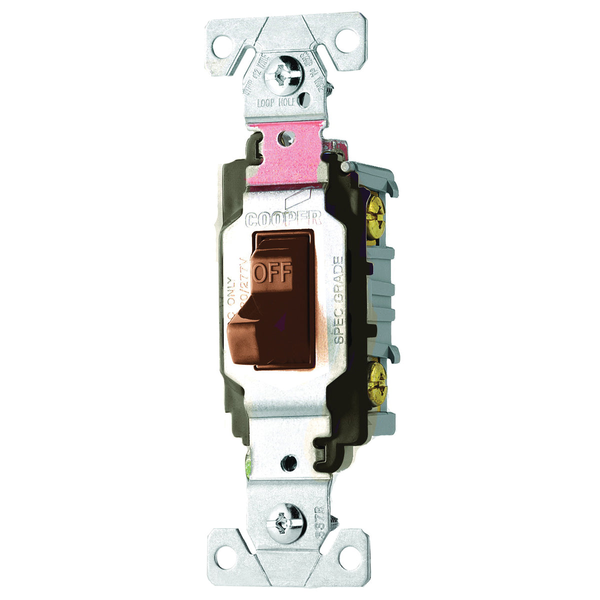 Eaton Wiring Devices CS120B Toggle Switch, 20 A, 120/277 V, Screw Terminal, Nylon Housing Material, Brown