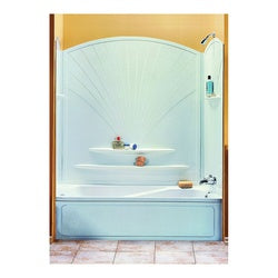 MAAX Decora 101592-000-129 Bathtub Wall Kit, 30-3/8 in L, 60-1/8 in W, 63 in H, Polystyrene, Glue Up Installation, White