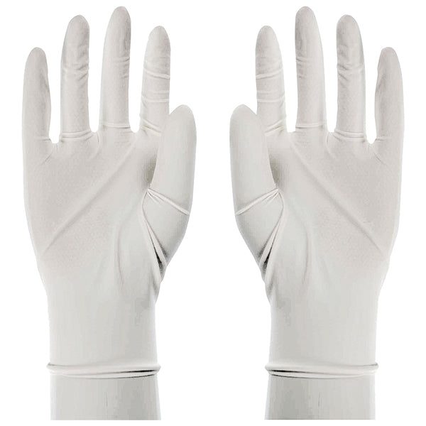 BOSS 1UL0004-X Seamless Disposable Gloves, XL, Latex, Powdered, White, 9-1/2 in L