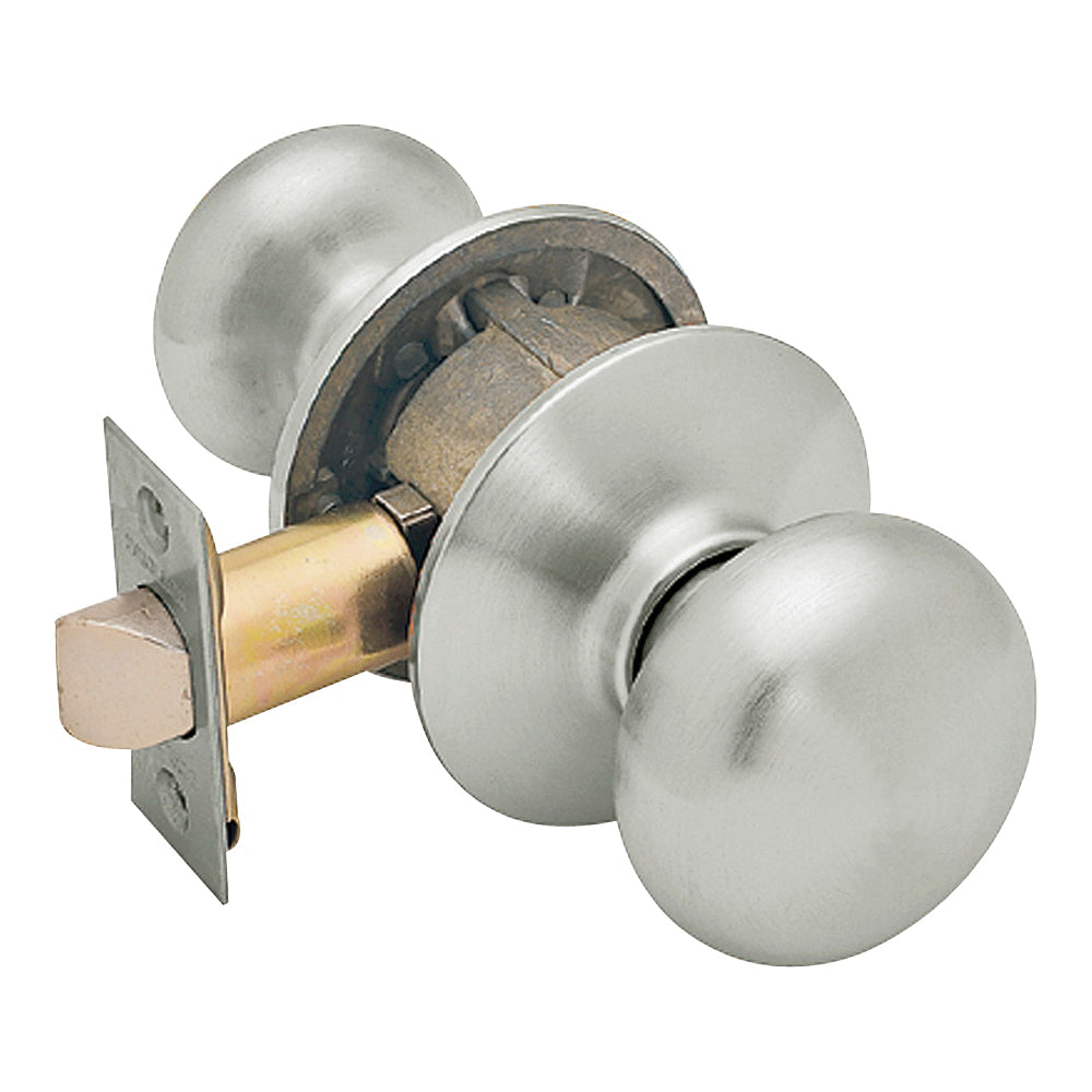 Schlage Plymouth Series F10 PLY 619 Passage Door Knob, Metal, Satin Nickel