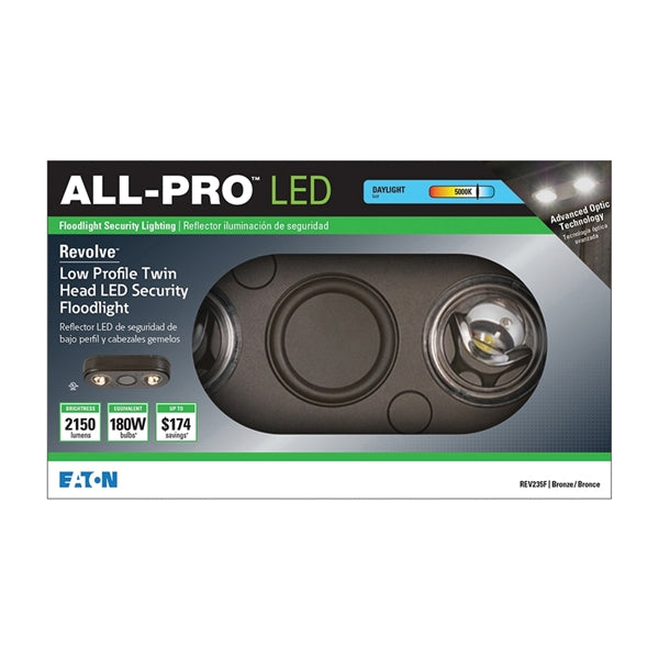 Eaton Lighting All-Pro REVOLVE Series REV235FW Flood Light, 120 V, 26.7 W, LED Lamp, 2150 Lumens