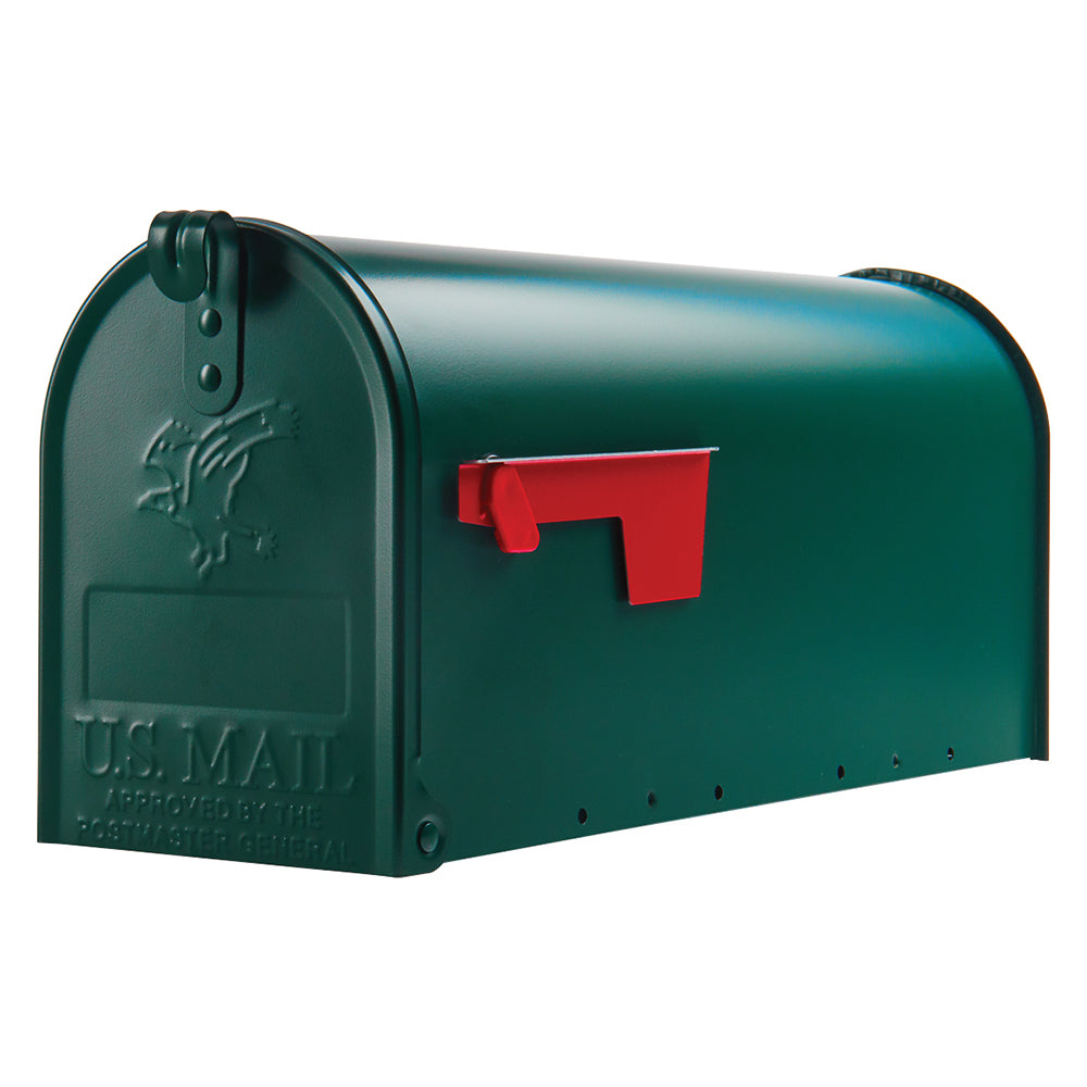 Gibraltar Mailboxes Elite Series E1100G00 Mailbox, 800 cu-in Capacity, Galvanized Steel, Powder-Coated, 6.9 in W, Green