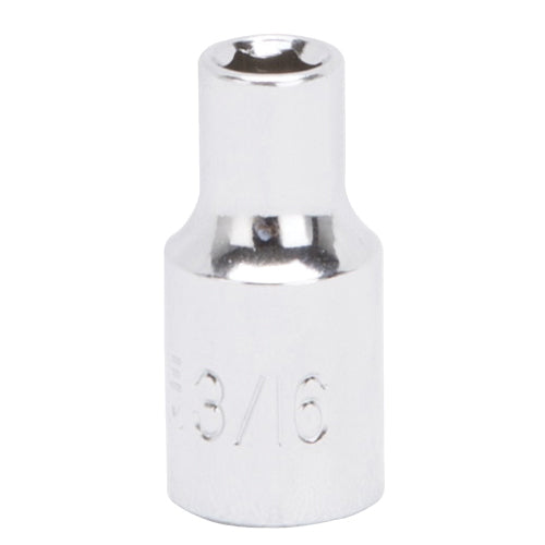 Vulcan MT6481683 Drive Socket, 3/16 in Socket, 1/4 in Drive, 6-Point, Chrome Vanadium Steel, Chrome