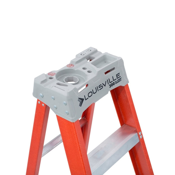 Louisville FS1506 Step Ladder, 6 ft H, Type IA Duty Rating, Fiberglass, 300 lb