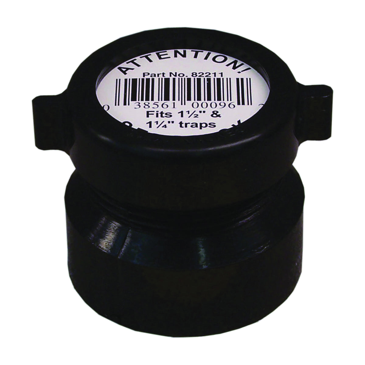 GENOVA 800 Series 82215 Trap Pipe Adapter, 1-1/2 in, Hub x Slip-Jamnut, ABS, Black, SCH 40 Schedule