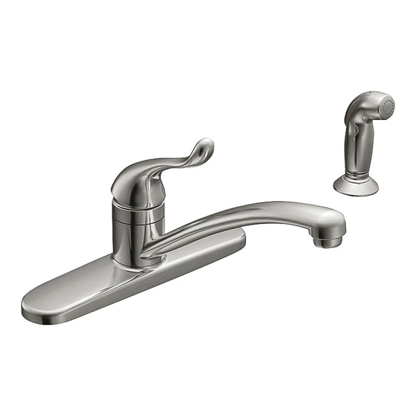 Moen Adler Series CA87530 Kitchen Faucet, 1.5 gpm, 1-Faucet Handle, Stainless Steel, Chrome Plated, Deck Mounting