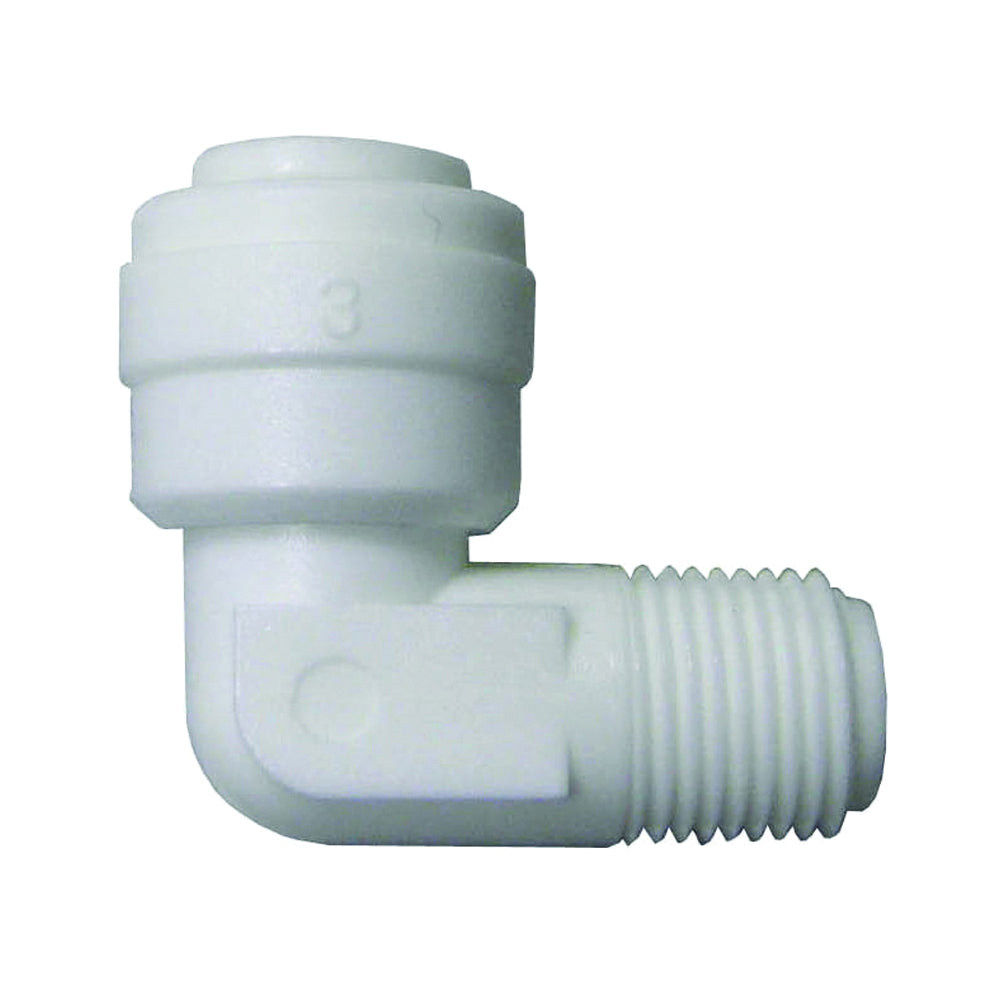 WATTS PL-3008 Tube Elbow, 1/4 x 1/8 in, 90 deg Angle, Nylon, 150 psi Pressure
