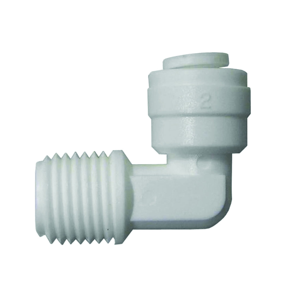 WATTS PL-3029 Tube Elbow, 3/8 in, 90 deg Angle, Plastic, 150 psi Pressure
