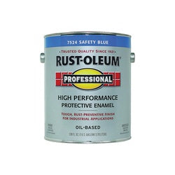 RUST-OLEUM K7725402 Enamel Paint, Gloss, Safety Blue, 1 gal, Can, Oil Base, Application: Brush, Roller, Spray