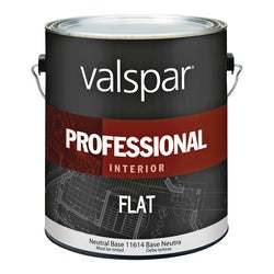 Valspar 11600 Series 045.0011614.007 Interior Paint, Flat, Neutral, 1 gal, Can, Latex Base