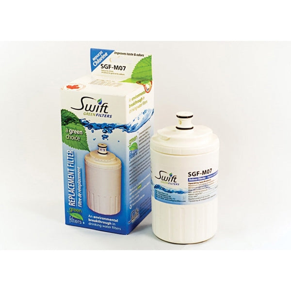 SWIFT GREEN FILTERS SGF-M07 Refrigerator Water Filter, 0.5 gpm, Coconut Shell Carbon Block Filter Media