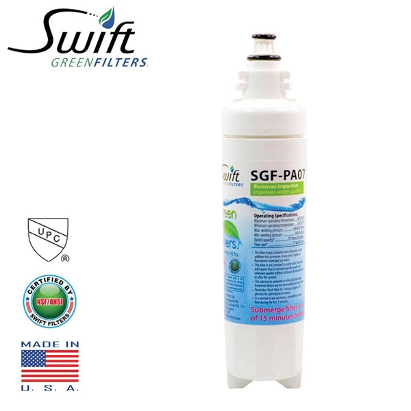 SWIFT GREEN FILTERS SGF-PA07 Refrigerator Water Filter, 0.5 gpm, Coconut Shell Carbon Block Filter Media