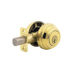 Kwikset 985 3 SMT CP Deadbolt, 1 Grade, Keyed Alike Key, Steel, Polished Brass, 2-3/8 x 2-3/4 in Backset, KW1, K4 Keyway