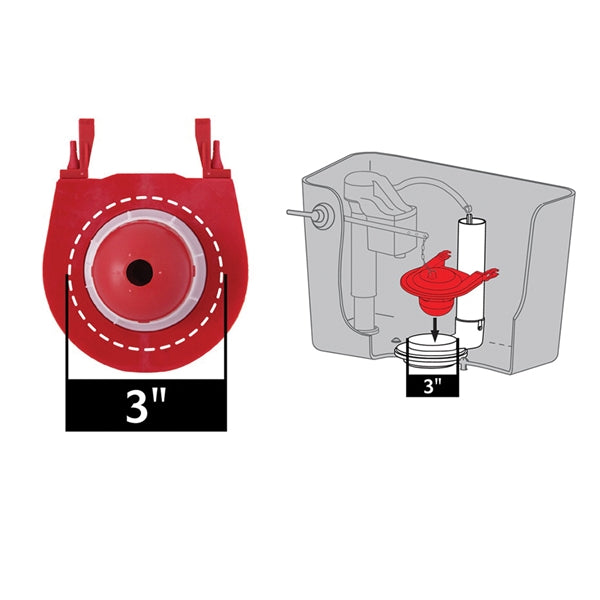 Korky QuietFILL Platinum Series 830MP Toilet Fill Valve and Flapper Kit, <=1.6 gpf, Red, Anti-Siphon: No