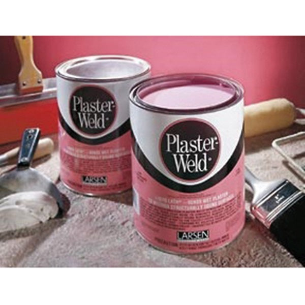Larsen Plaster-Weld PWQ06 Bonding Agent, Liquid, Low to Slight Acetic, Pink, 1 qt Pail