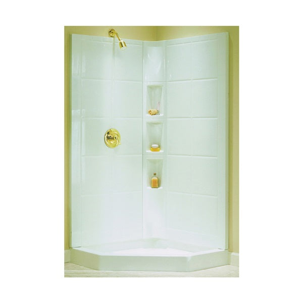 Sterling Intrigue Series 72044100-0 Shower Wall Set, 39 in L, 39 in W, 74-1/8 in H, Vikrell, High-Gloss, White