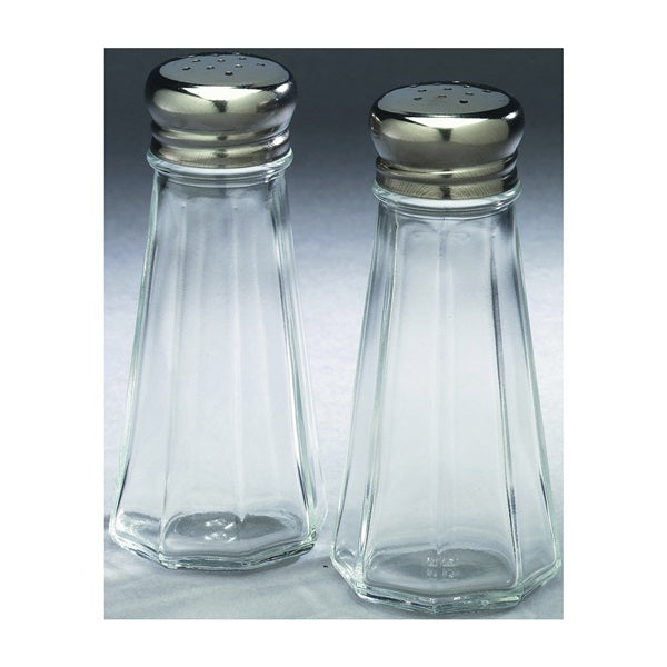 Arrow Plastic 846 Salt/Pepper Shaker Set, 3 oz Capacity, Glass, Clear