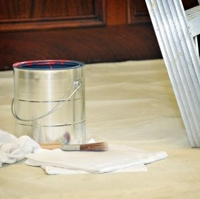 Trimaco Rubber-Duckie 80207 Drop Cloth, 12 ft L, 4 ft W, Butyl Backed Drapery Fabric, Multi-Color