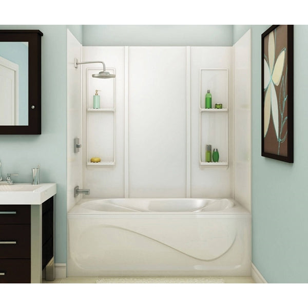 MAAX Elan 101343-000-001 Bathtub Wall Kit, 31-3/4 in L, 60-1/2 in W, 59 in H, Acrylic, Glue Up Installation, Smooth Wall