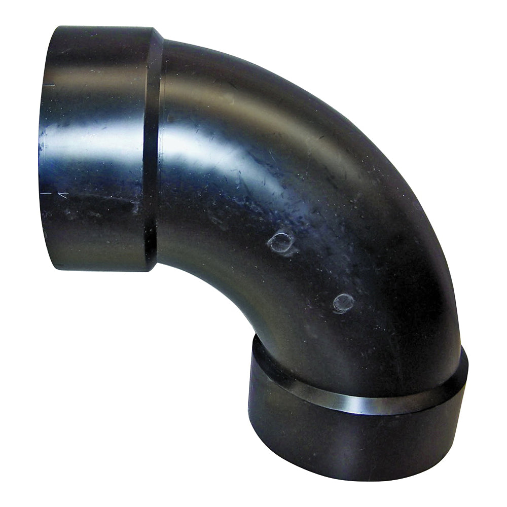 GENOVA 83840 Pipe Elbow, 4 in, Hub, 90 deg Angle, ABS, SCH 40 Schedule