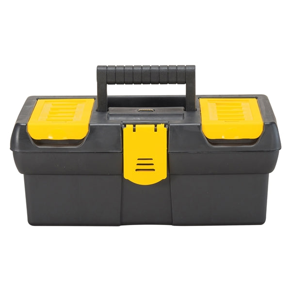 STANLEY STST13011 Tool Box with Tote Tray, 1.1 gal, Plastic, Black/Yellow, 4-Compartment