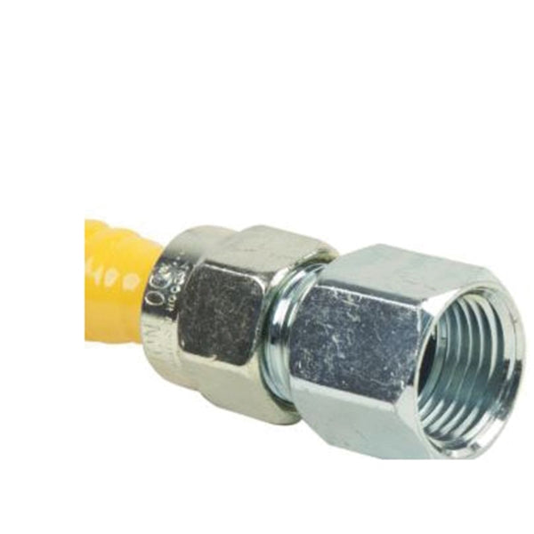 BrassCraft ProCoat Series CSSD54-48 Gas Connector, 1/2 x 1/2 in, Stainless Steel, 48 in L