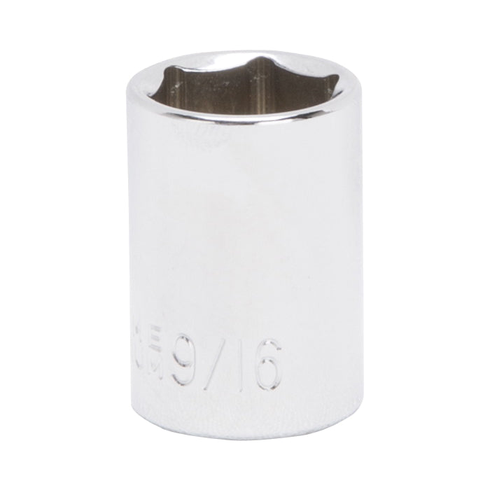 Vulcan MT6494496 Drive Socket, 9/16 in Socket, 3/8 in Drive, 6-Point, Chrome Vanadium Steel, Chrome