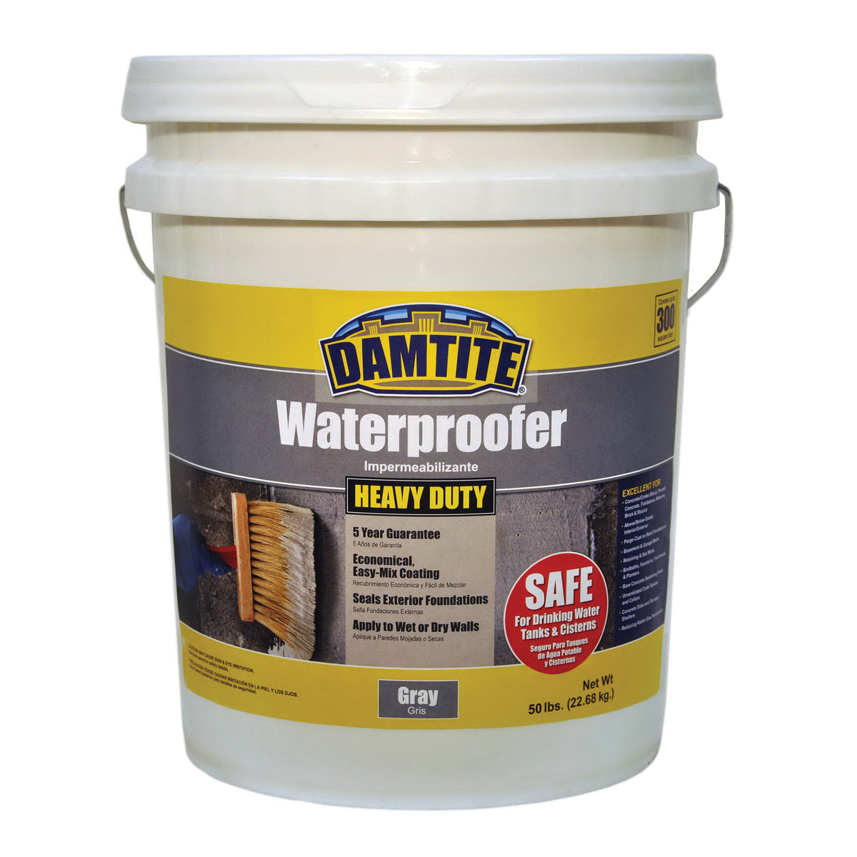 DAMTITE 02551/02501 Foundation Coating, Gray, Powder, 50 lb Bag