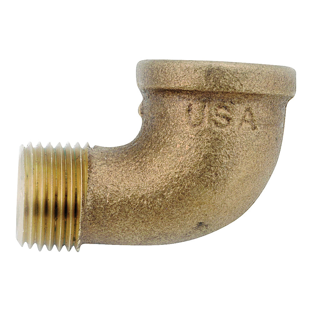 Anderson Metals 738116-16 Street Pipe Elbow, 1 in, FIP x MIP, 90 deg Angle, Brass, Rough, 200 psi Pressure