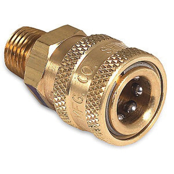 Mi-T-M AW-0017-0028 Adapter, 1/4 x 1/4 in Connection, Quick Connect Socket x MNPT, Brass