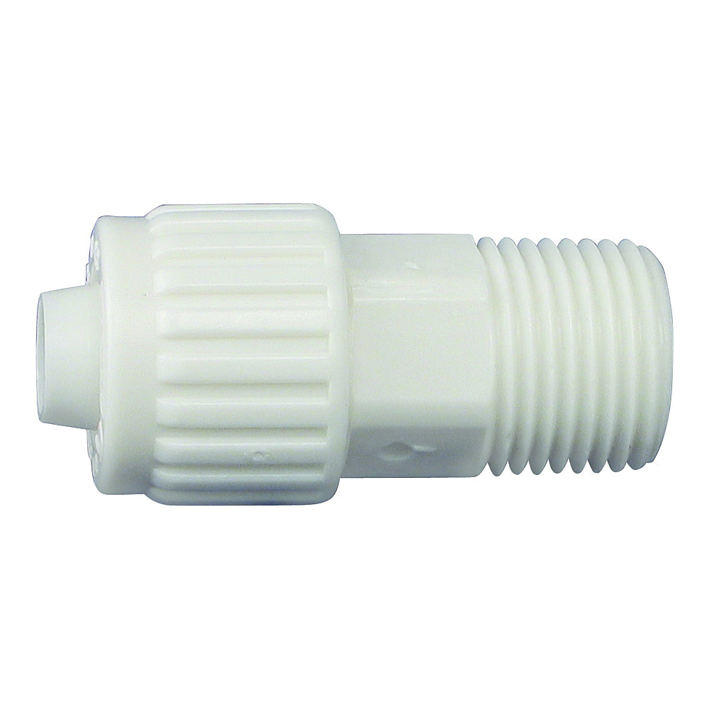 Flair-It 16868 Tube to Pipe Adapter, 1/2 x 3/4 in, PEX x MPT, Polyoxymethylene, White