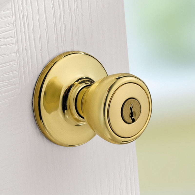 Kwikset 400T3CP6K6 Keyed Entry Knob, Polished Brass