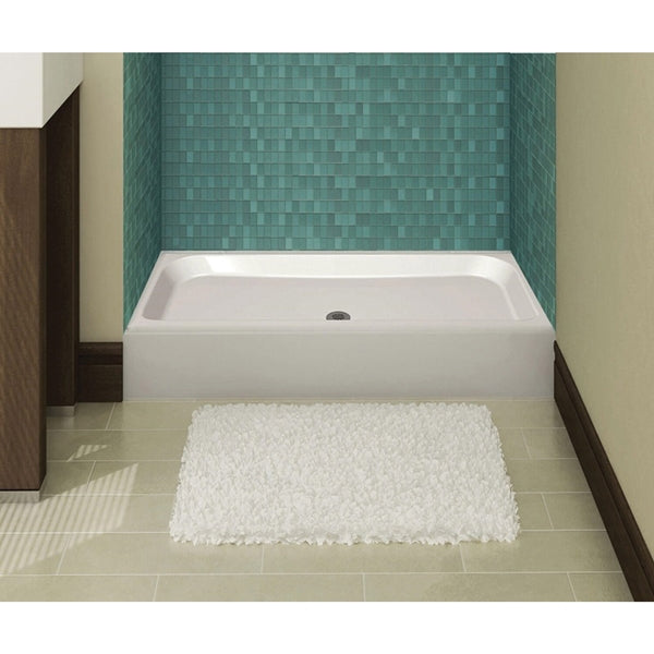 MAAX Finesse 105623-000-002 Shower Base, 60 in L, 32 in W, 7 in H, Fiberglass, White, Alcove Installation