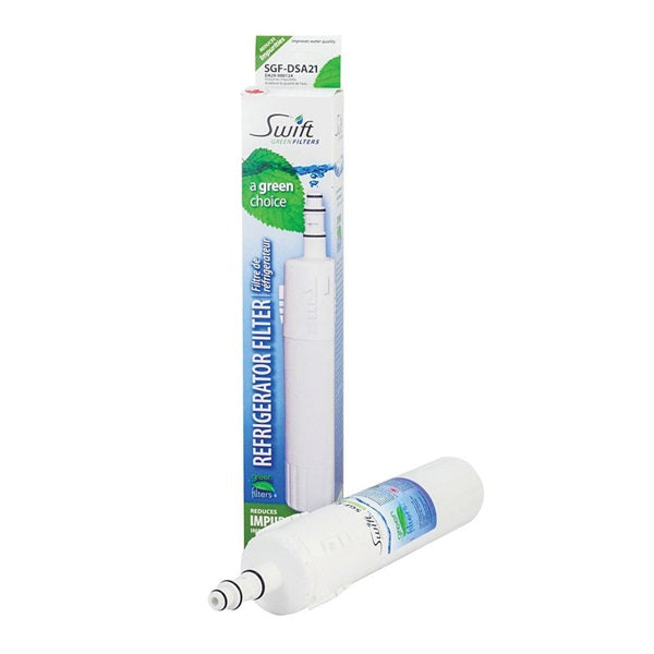 SWIFT GREEN FILTERS SGF-DSA21 Refrigerator Water Filter, 0.5 gpm, 0.5 um Filter, Coconut Shell Carbon Block Filter Media