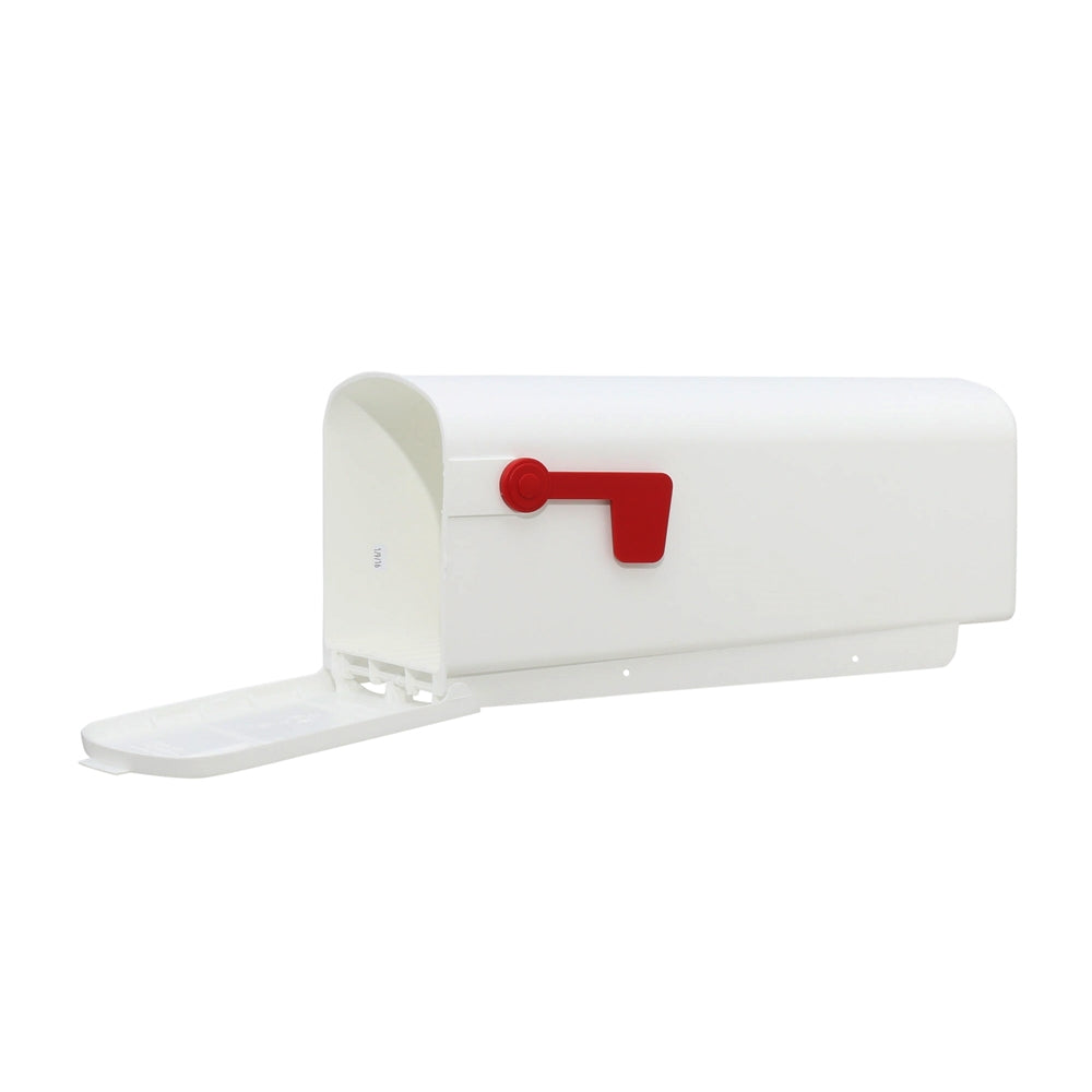 Gibraltar Mailboxes Parson Series PL10W0201 Rural Mailbox, 875 cu-in Capacity, Plastic, 7.9 in W, 19.4 in D, 9.6 in H