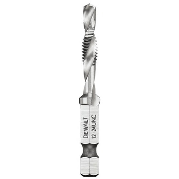 DeWALT IMPACT READY DWADTQTR1224 Tap and Drill Bit, 12 mm Dia, 3-Flute, Spiral Flute, HSS