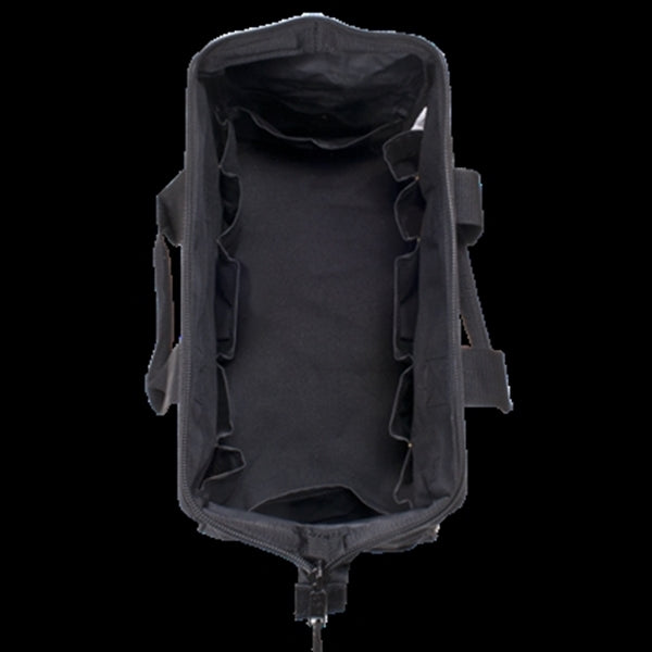 CLC Tool Works BIGMOUTH Series 1165 Tote Bag, 8-1/2 in W, 16 in D, 10 in H, 22-Pocket, Polyester, Black/Khaki