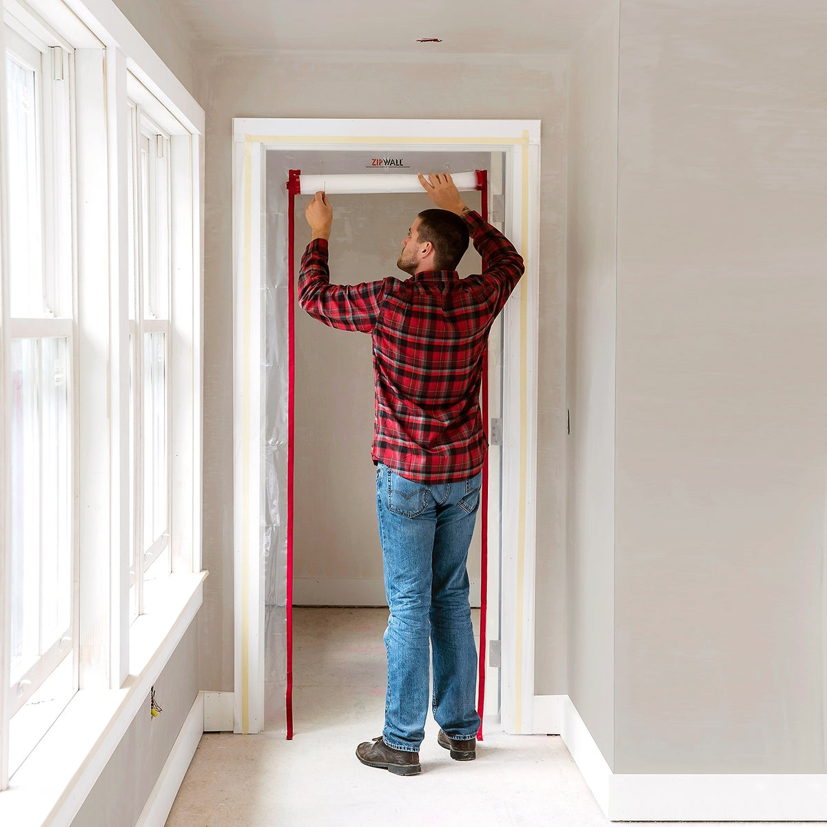 ZIPWALL ZipDoor ZDS Dust Containment Door Kit, Standard, 4 ft L, 7-1/2 ft W, Plastic