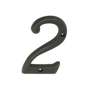 Schlage SC2-3026-716 House Number, Character: 2, 4 in H Character, Bronze Character, Solid Brass