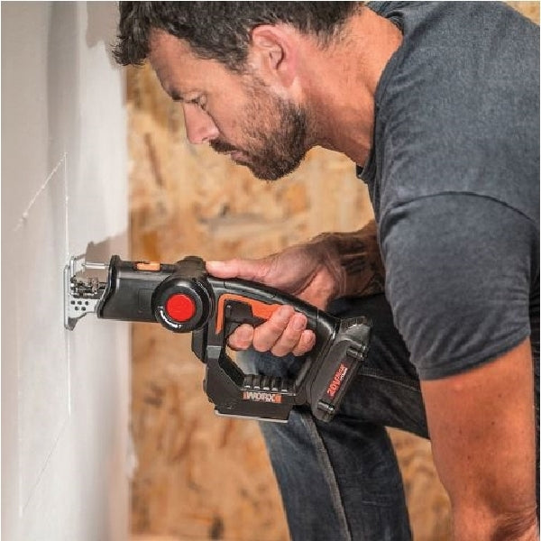 WORX WX550L Reciprocating and Jig Saw, Battery Included, 20 V, 1.5 Ah, 3/4 in L Stroke