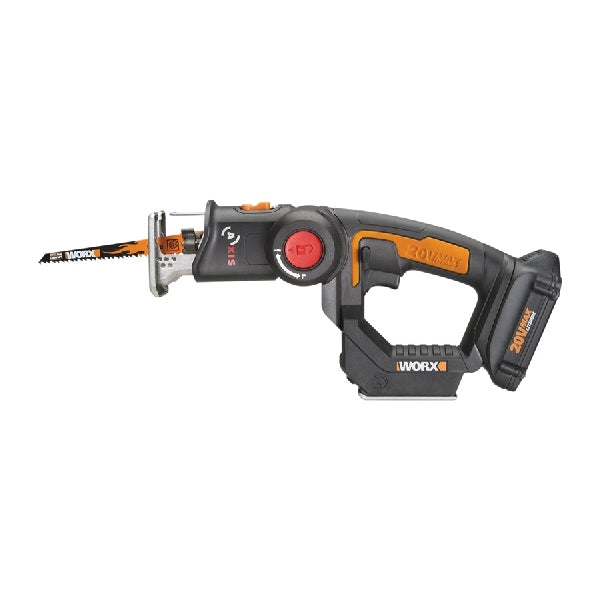 WORX WX550L Reciprocating and Jig Saw, Battery Included, 20 V, 1.5 Ah, 3/4 in L Stroke