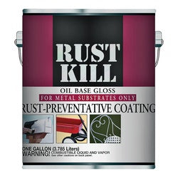 Majic Paints Rustkill Series 8-6009-1 Enamel Paint, Gloss, Battleship Gray, 1 gal, Can, Oil Base