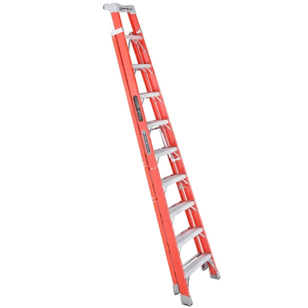 Louisville FXS1510 Cross Step Ladder, 10 ft H, Type IA Duty Rating, Fiberglass, 300 lb