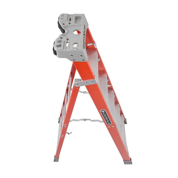 Louisville FXS1510 Cross Step Ladder, 10 ft H, Type IA Duty Rating, Fiberglass, 300 lb