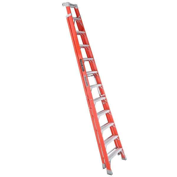 Louisville FXS1512 Cross Step Ladder, 12 ft H, Type IA Duty Rating, Fiberglass, 300 lb