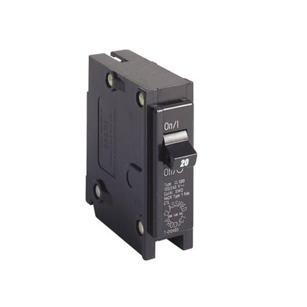 Cutler-Hammer CL120 Circuit Breaker, Type CL, 20 A, 1 -Pole, 120/240 V, Plug Mounting